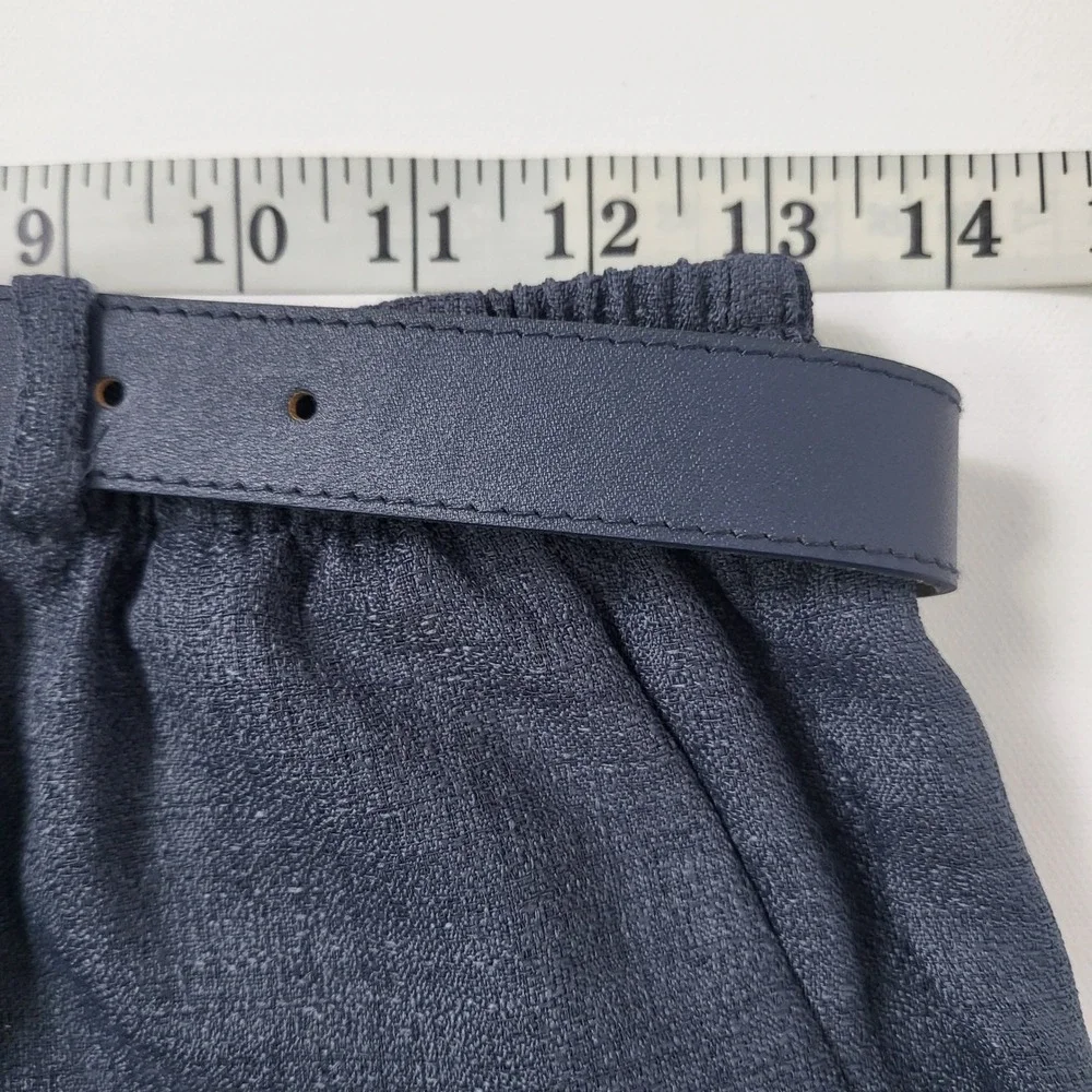 Alfred Dunner Womens Size 8 Slate Blue Elastic Waist Pull On‎ belted Pants new